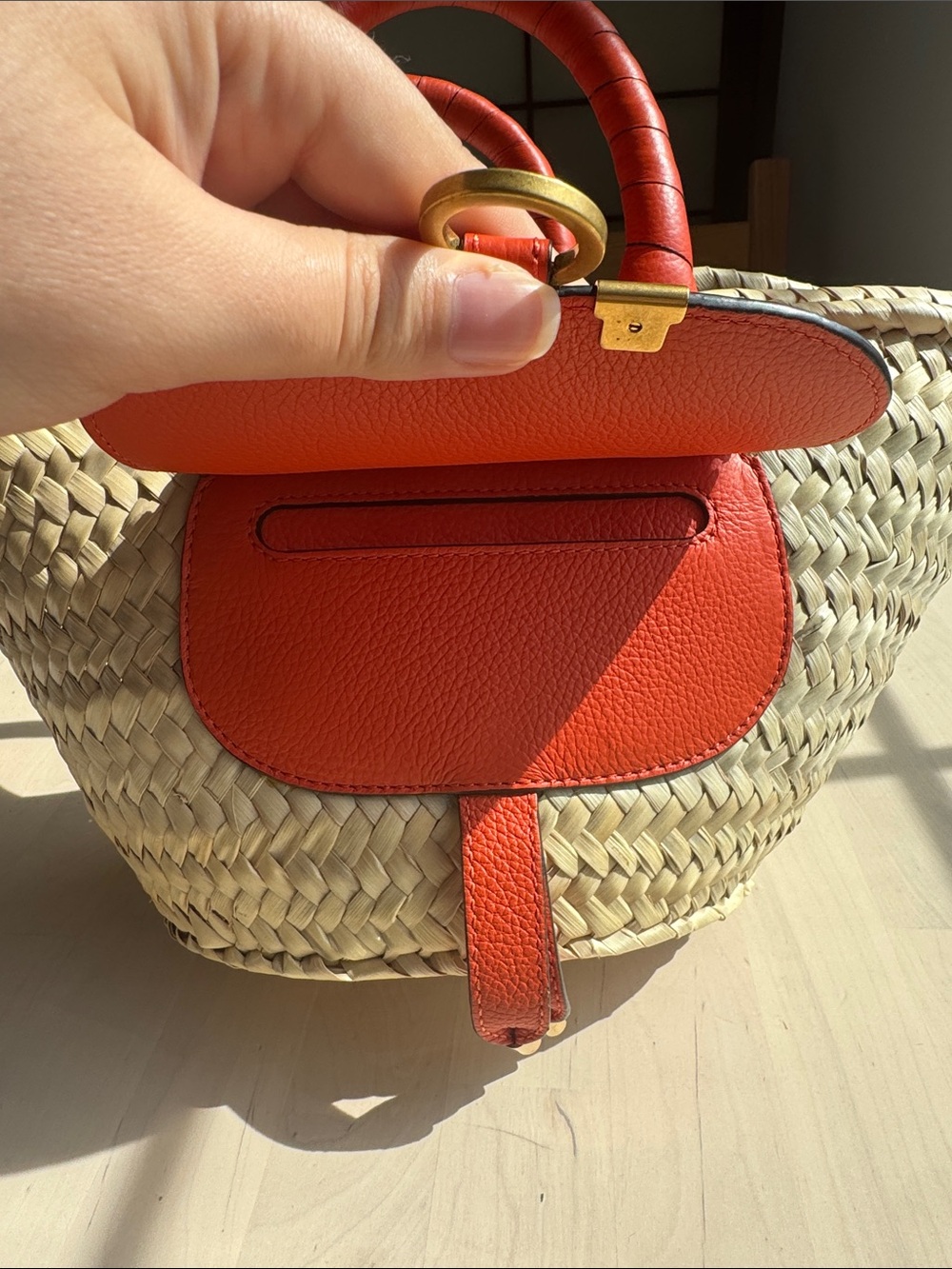 Chloé Marcie Small Basket Bag
- Raffia & Bright Orange Leather - Picture 2 of 11